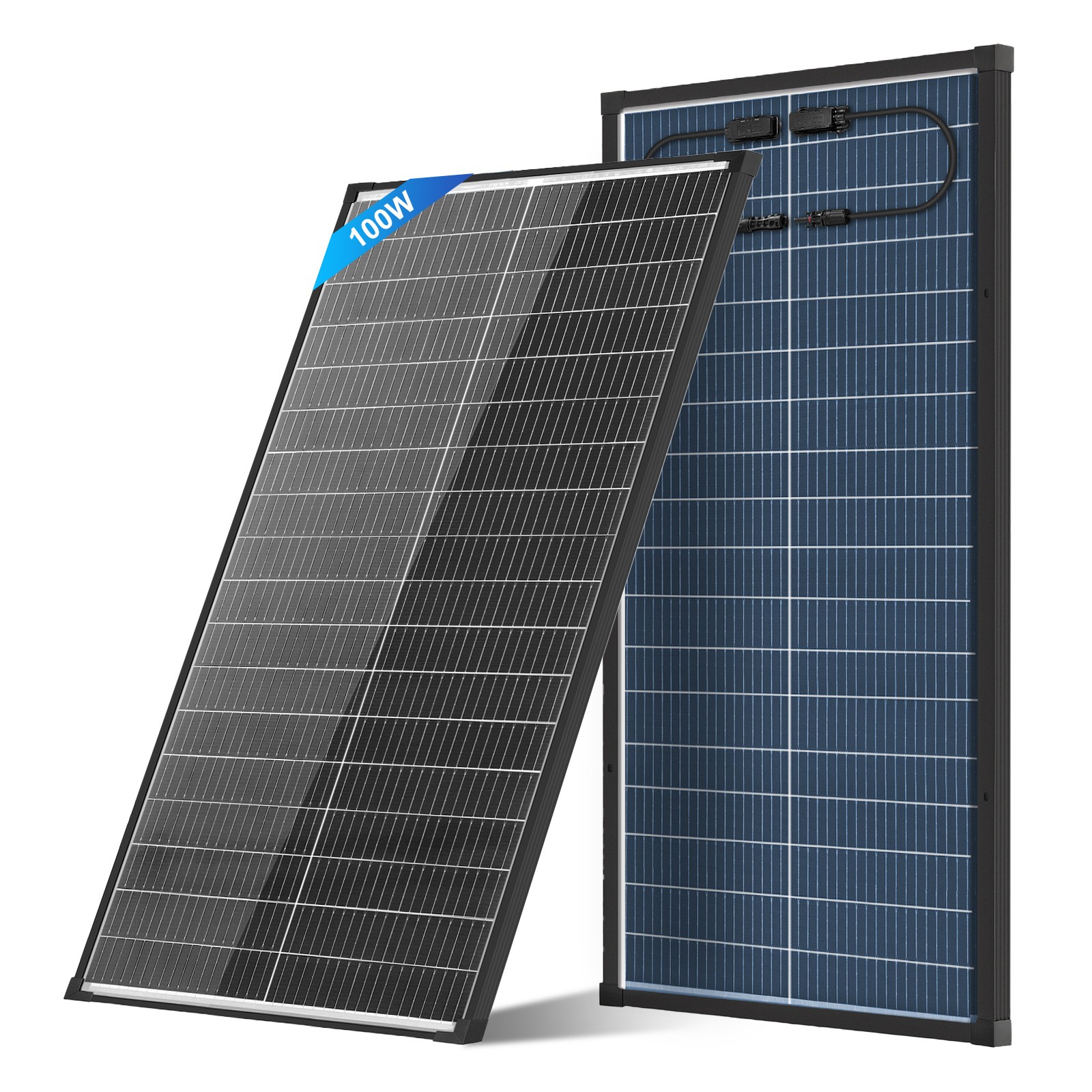 Bifacial 100W Solar Panel N-Type 18BB Mocrystalline 18V PV Roof Home RV Off Grid