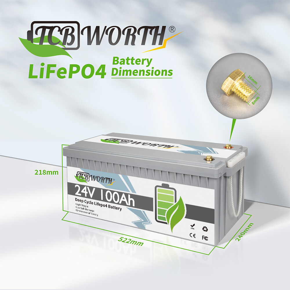 12V 100Ah 200Ah 300Ah 24V LiFePO4 Lithium Battery Deep Cycle for Solar Off-grid