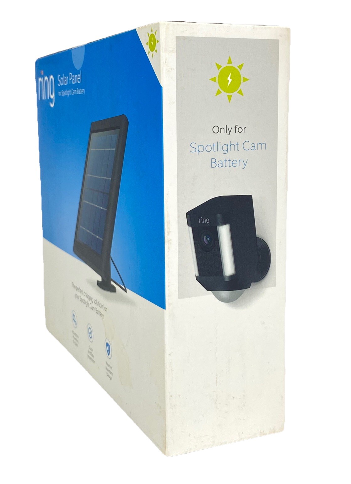 Solar Panel for Ring Spotlight Cam Battery and Stick Up Cam Battery – (BLACK)