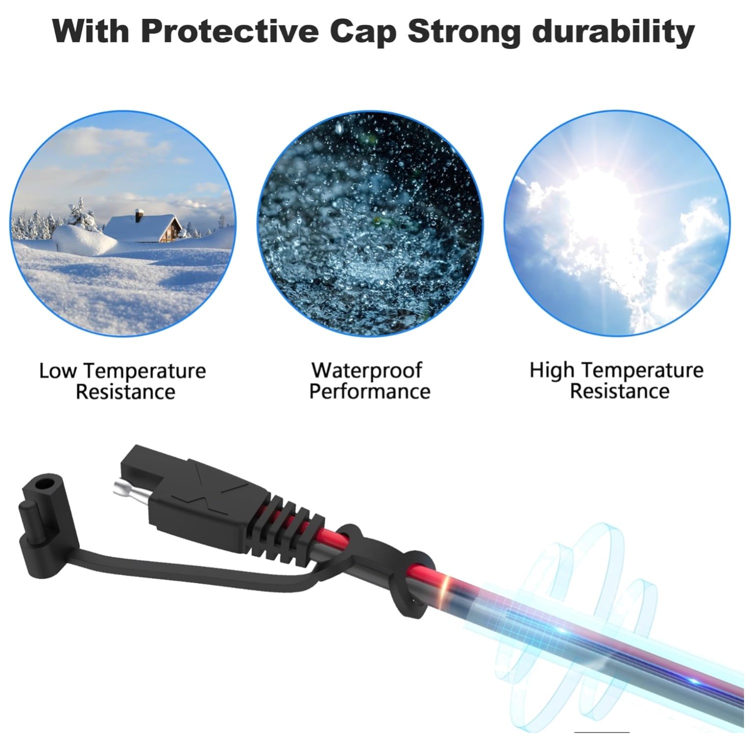 Durable 12FT SAE Quick Connect Cable, 4 Pack