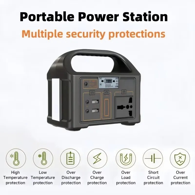 LiFeP04 Battery Portable Power Station 500W Powerstation with AC Outlets 460Wh