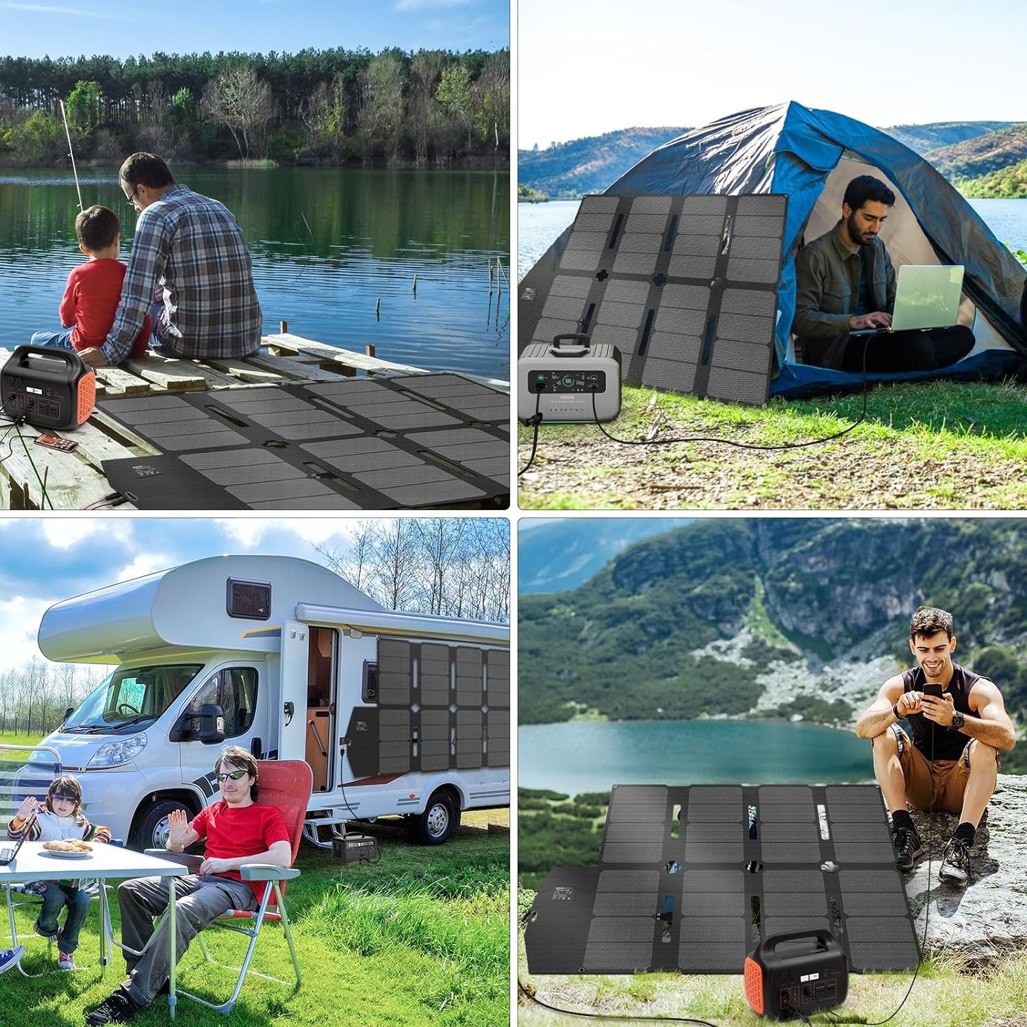 100W Solar Panel MC-4 Foldable Solar Panel Charger Kits 18V IP68 Waterproof