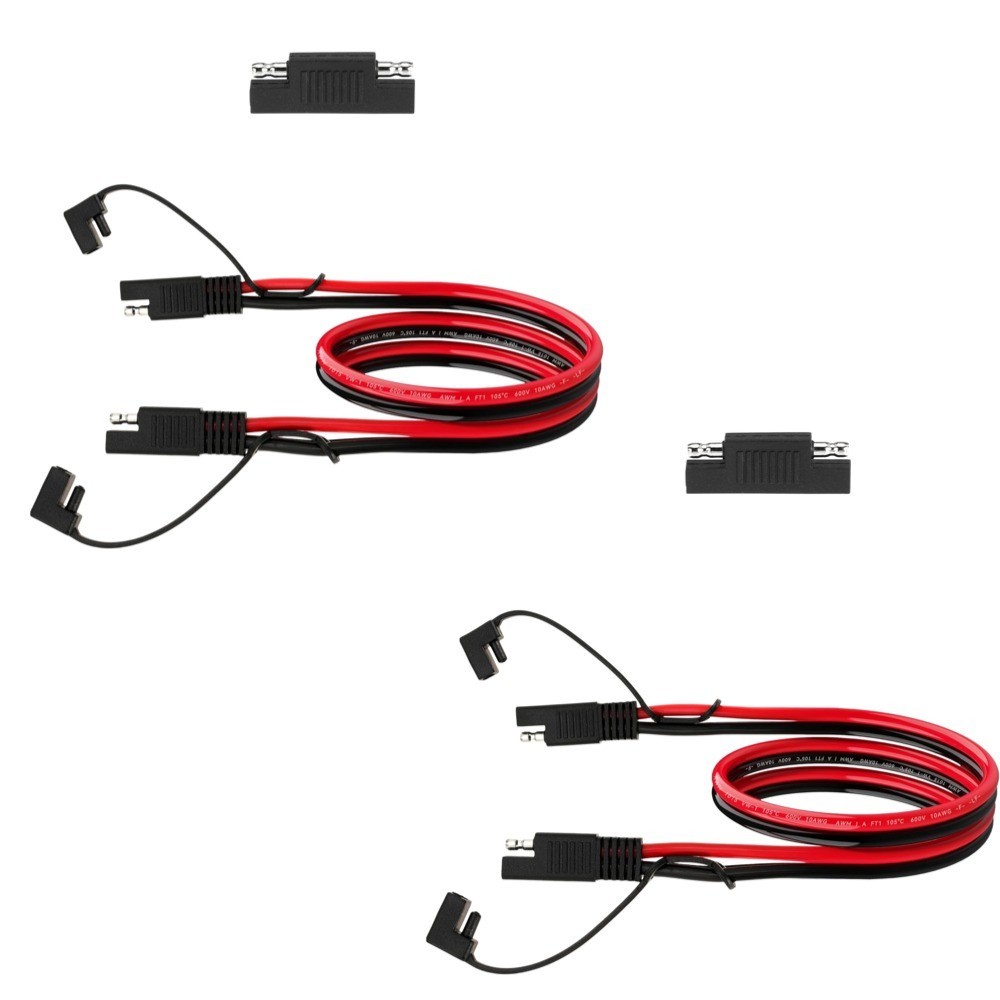 SAE 10AWG Extension Cable 1FT with Polarity Reverse for Solar Panel RV,2 Pcs