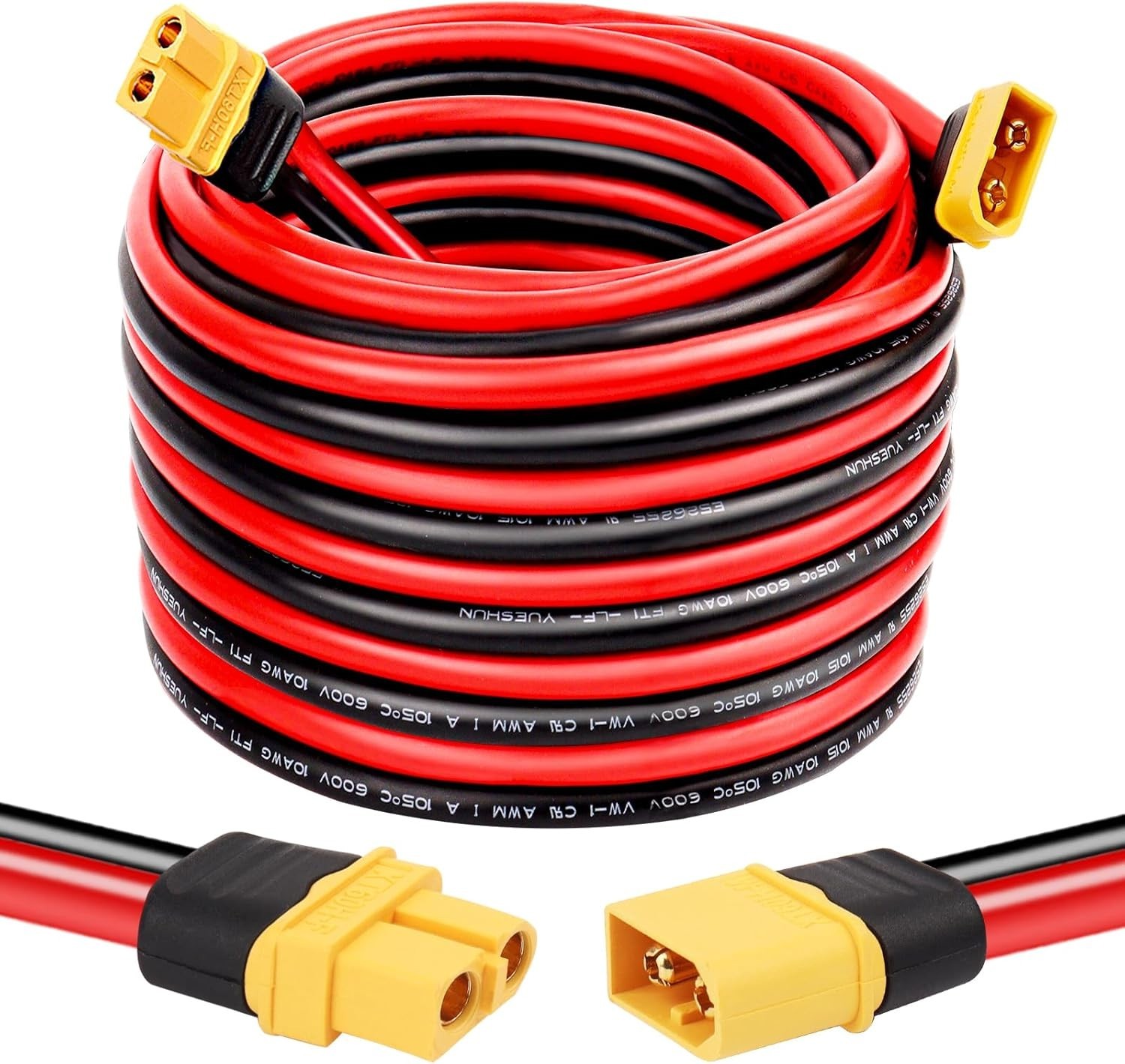 XT60 Extension Cable 10AWG 20FT XT60 to XT60 Cable with Male to Female Connec…