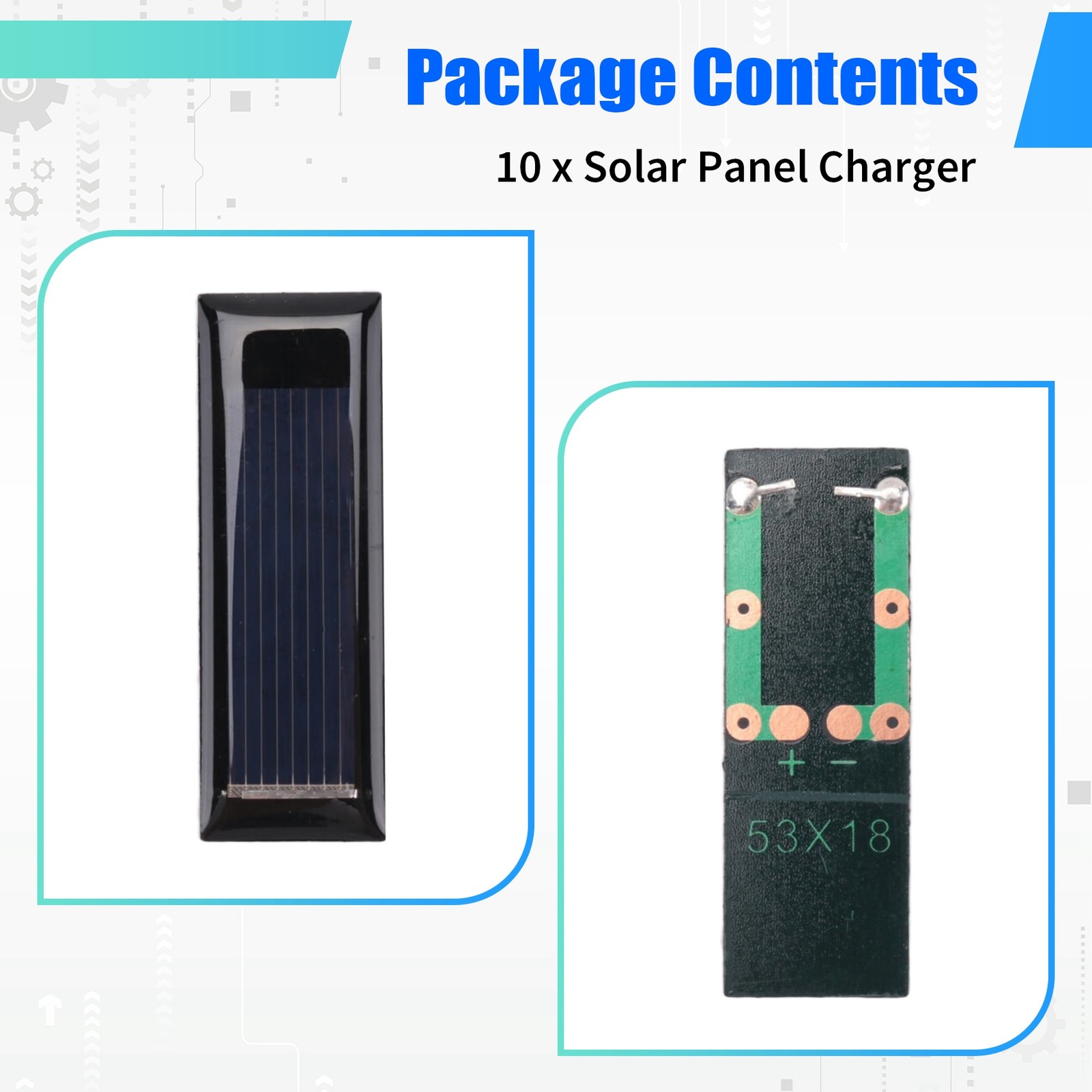 10Pcs Solar Panel 0.5V 100mA Solar Cells Photovoltaic panels Module Sun 9974