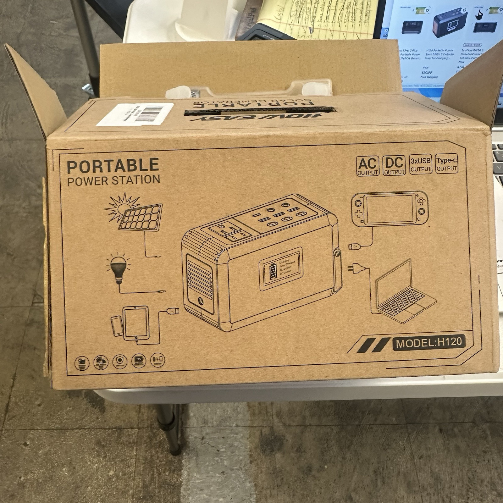 HOWEASY 120W Portable Power Station, 88WH Solar Generator, Lithium Battery Power