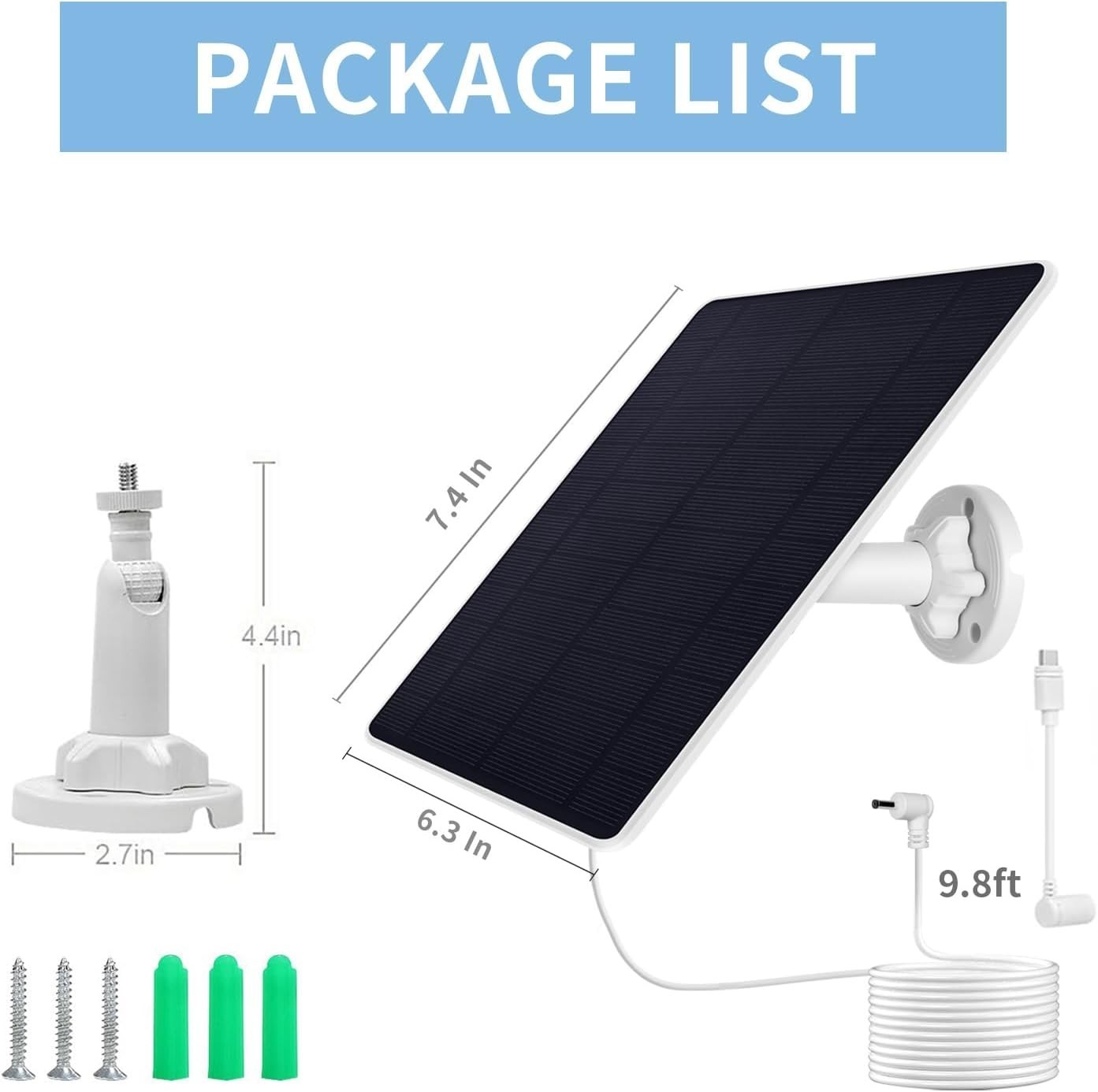 Ring Camera Solar Panel, Compatible with Ring Stick Up Cam Battery, Ring