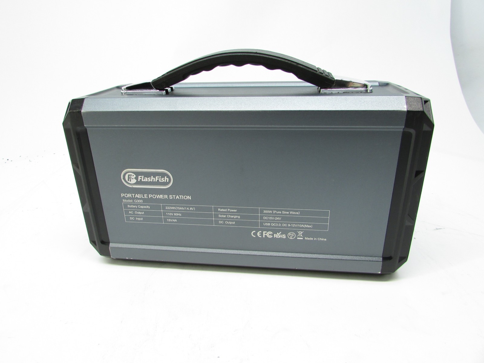 FlashFish G300 Portable Power Station 300W Solar Generator Li-ion 222Wh for Camp