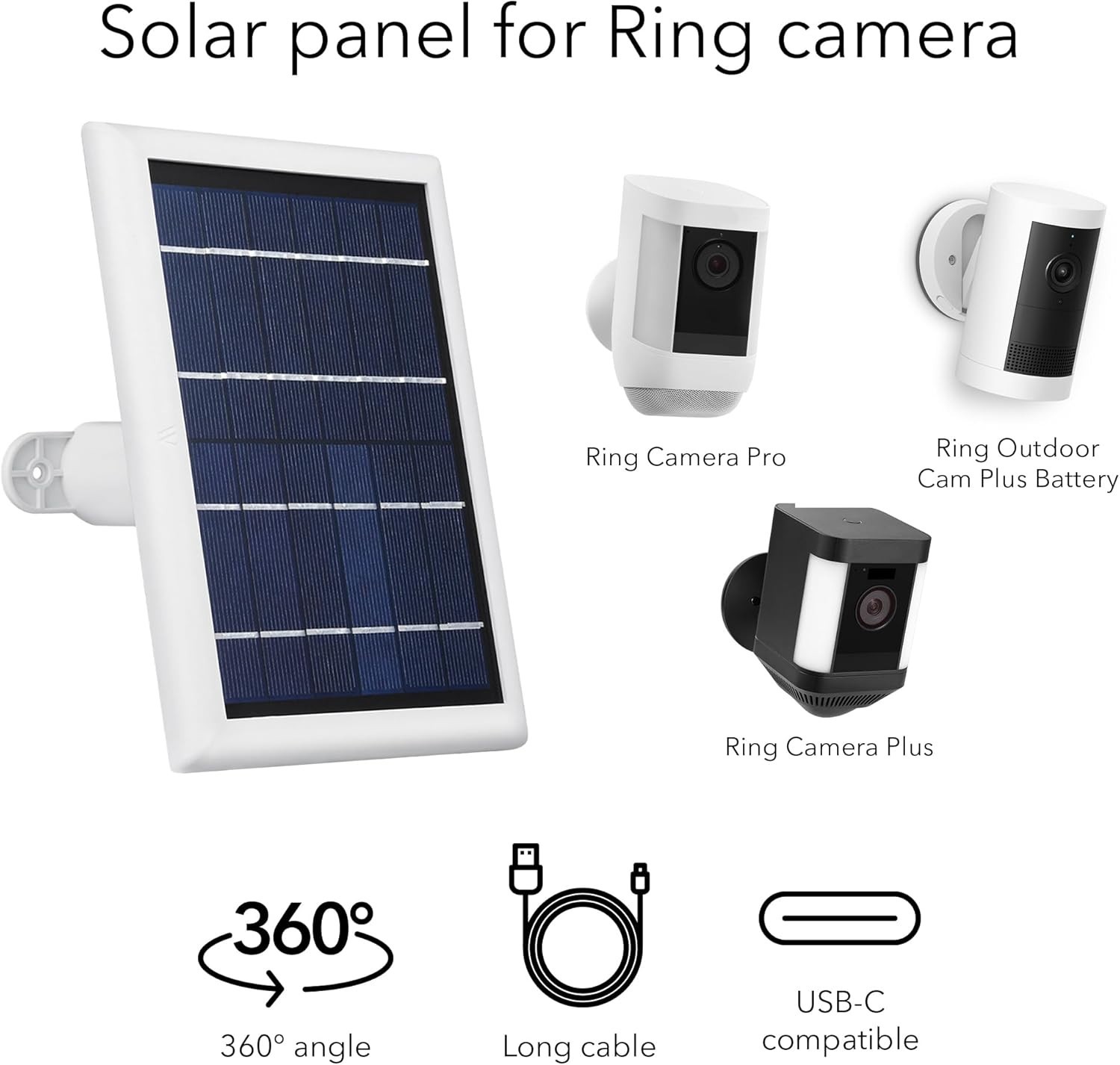 Easy Installation Solar Panel for Ring Cameras