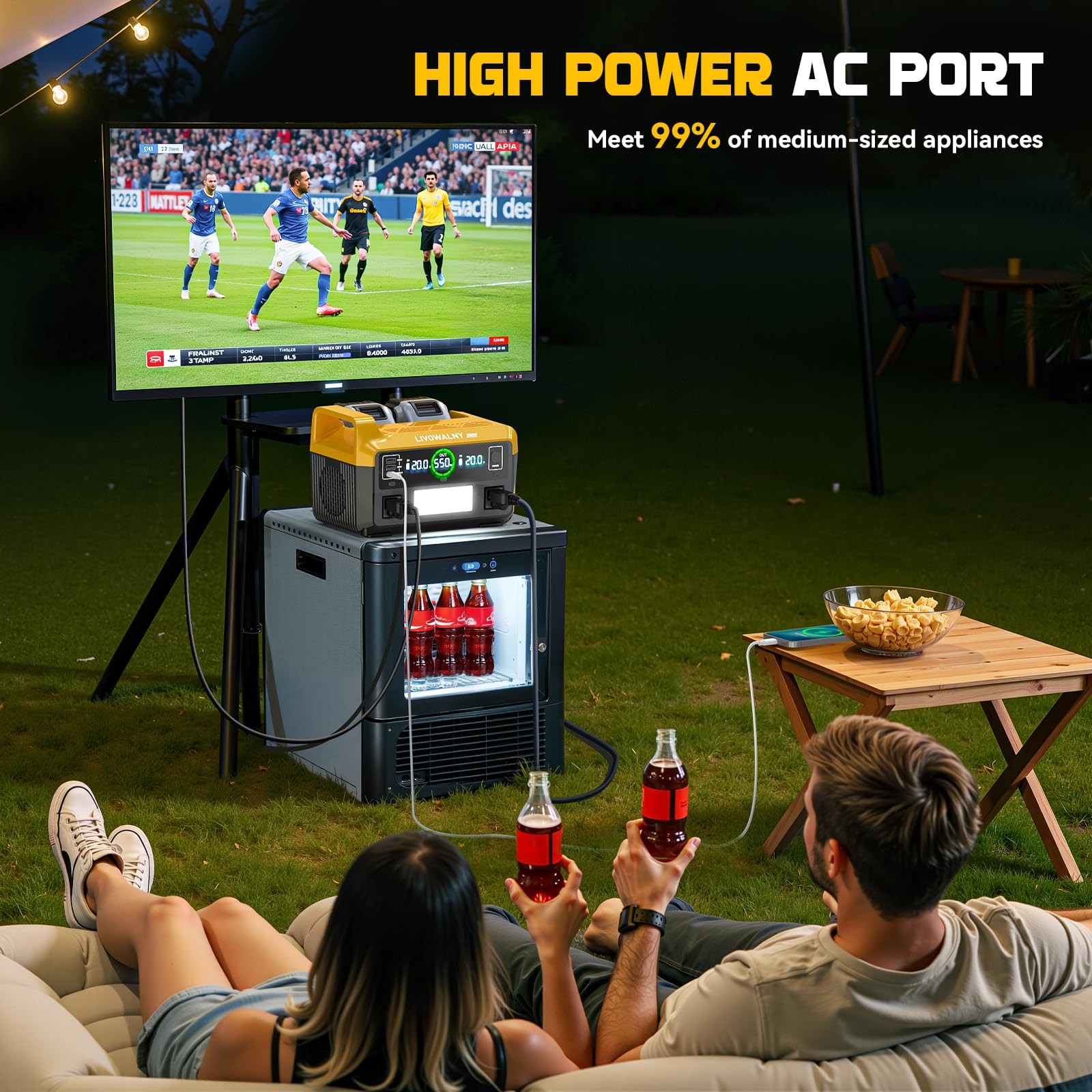 550W Power Station Compatible with Dewalt: LIVOWALNY Portable Generator