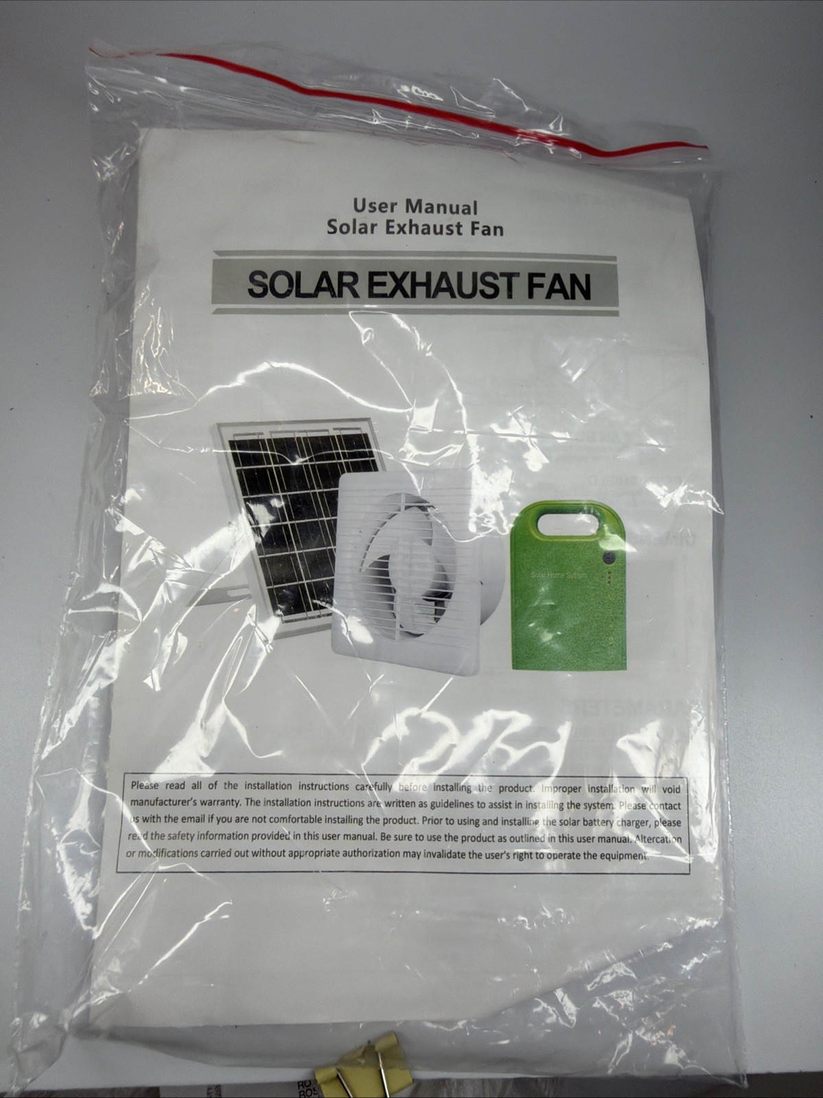 Solar Powered Fan, 25W Waterproof Solar Panel + 8 Inch Solar Exhaust Fan NEW