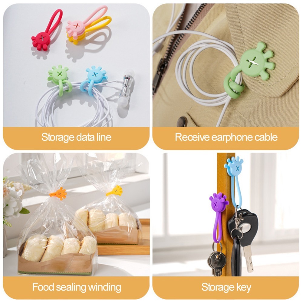 Workspace Magnetic Cable Manager Magnetic Earbuds Organizer Colorful Selection