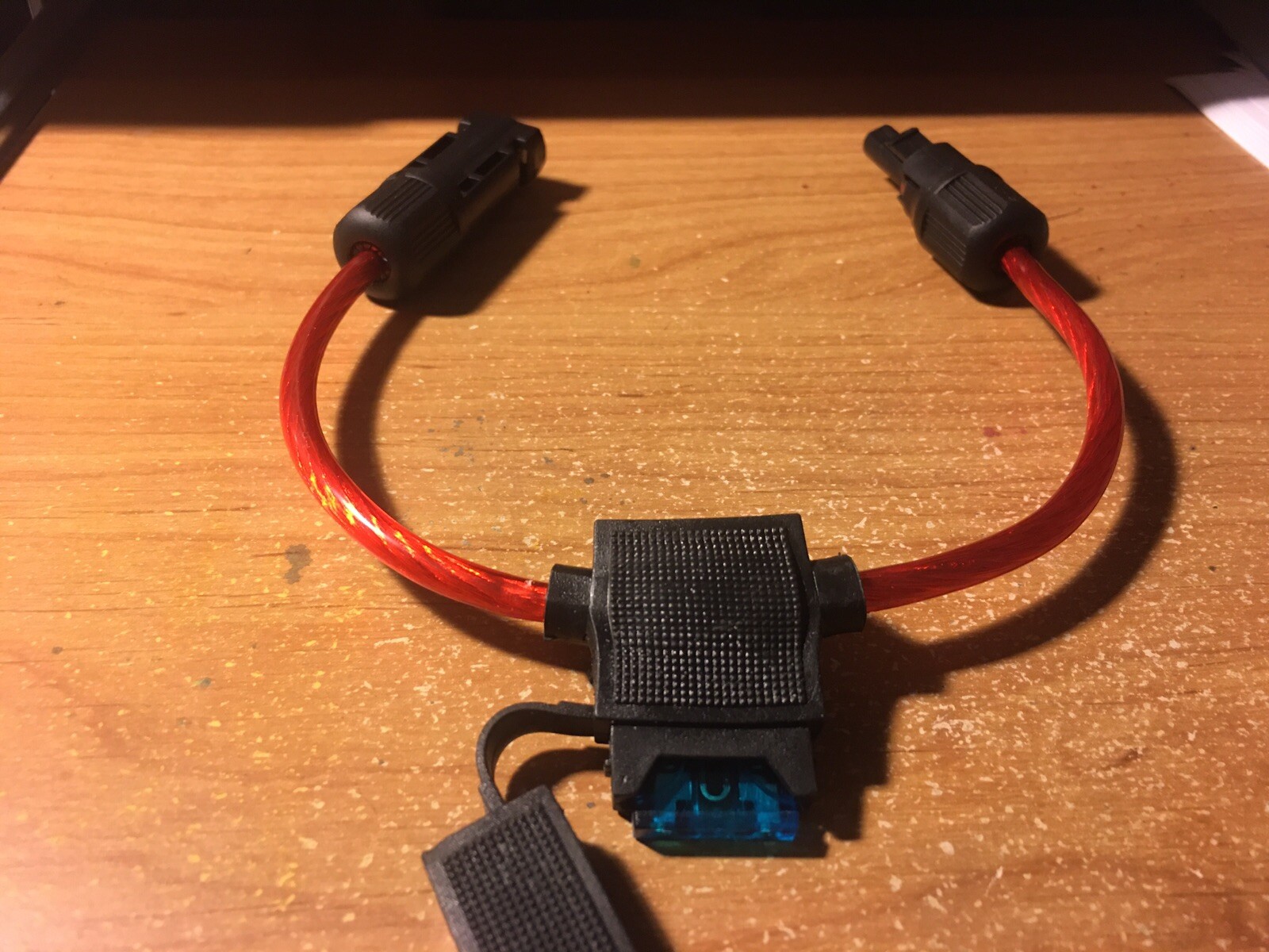 lot of 3 -15amp Fuses with Solar Panel Wire Connectors 10ga Copper 30amp Rated