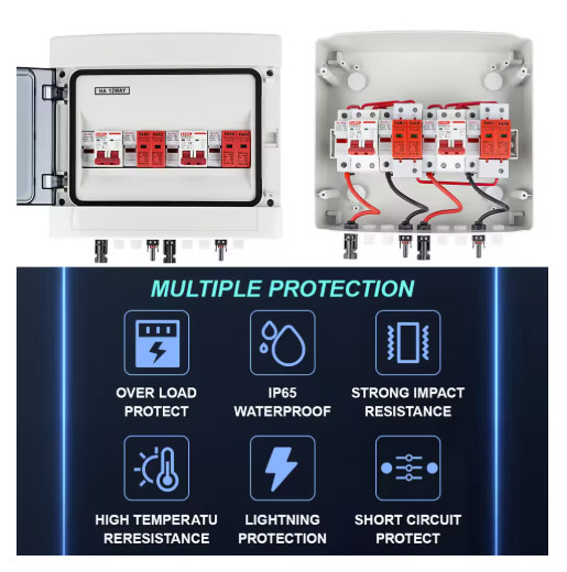 Solar PV Combiner Box 2 String 2 In 2 Out 500V DC IP65 Waterproof