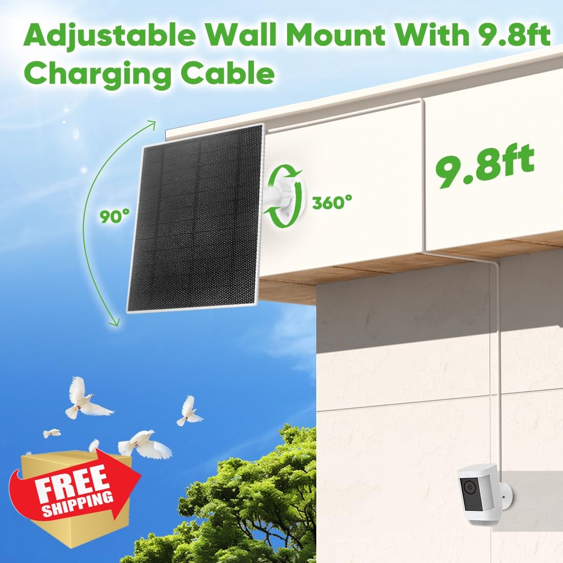 HNncheny 5W solar panel 1 pack for Ring camera