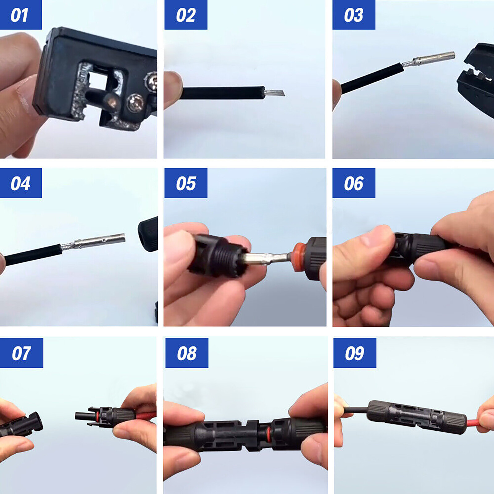 20Pcs Solar Cable Connectors 2.5mm-6mm 30Amp Waterproof Solar Panel Wire Joiners