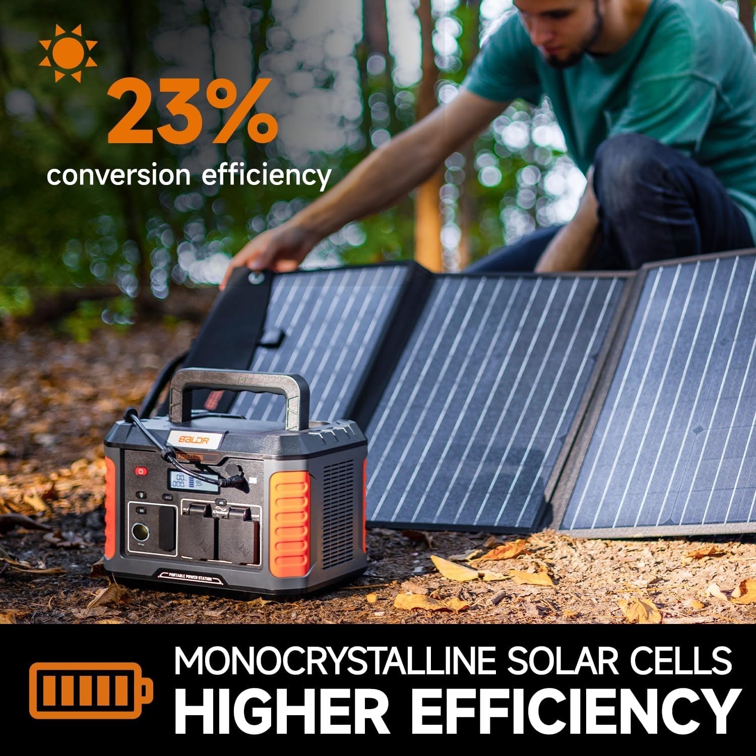 BALDR 120W Portable Solar Panel for Jackery/ECOFLOW/Flashfish/ROCKPALS Generator