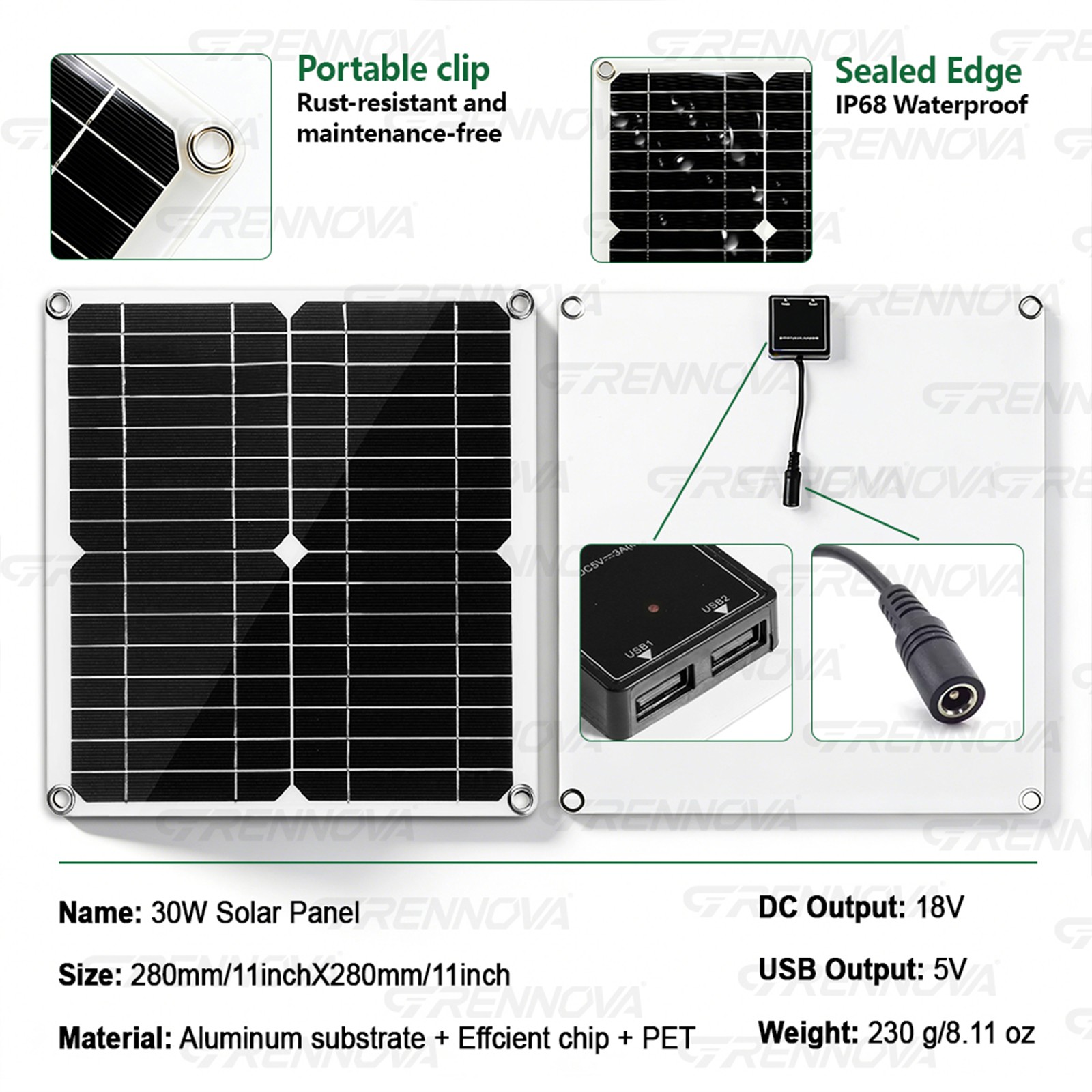 Grennova 2200W Real Power Solar Kit Pure Sine 60A MPPT RV Farm Home