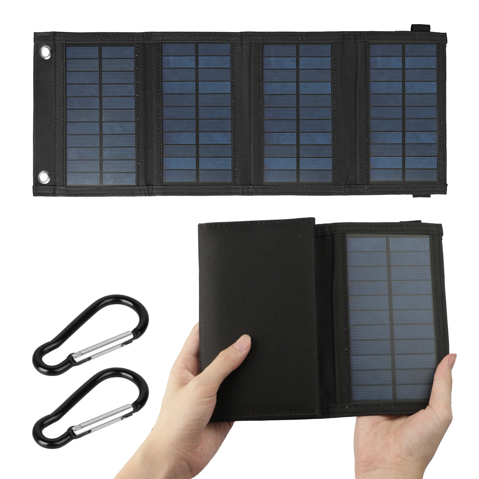 80W USB Solar Panel Kit Folding Power Bank Outdoor Camping Hiking Phone Charger
