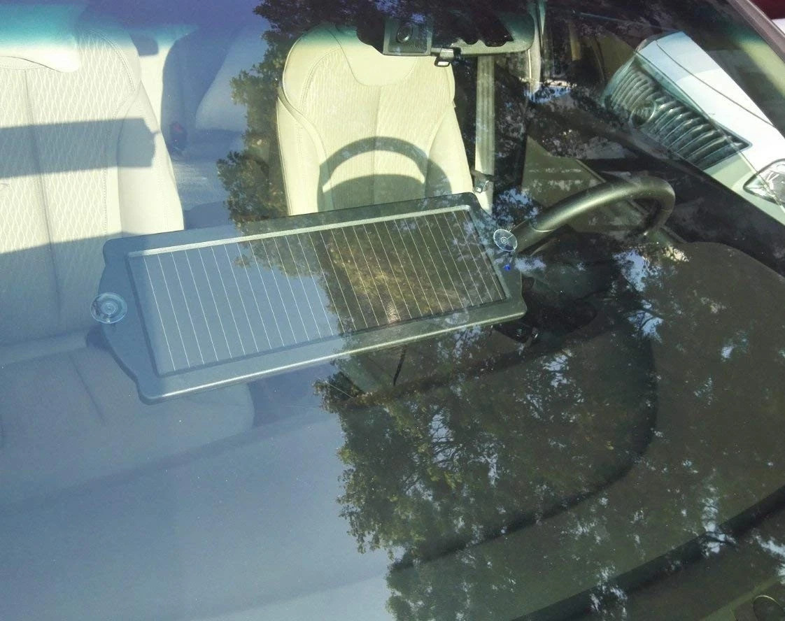 Car Battery Trickle Charger & Maintainer, 12V Solar Panel with Cigarette Plug
