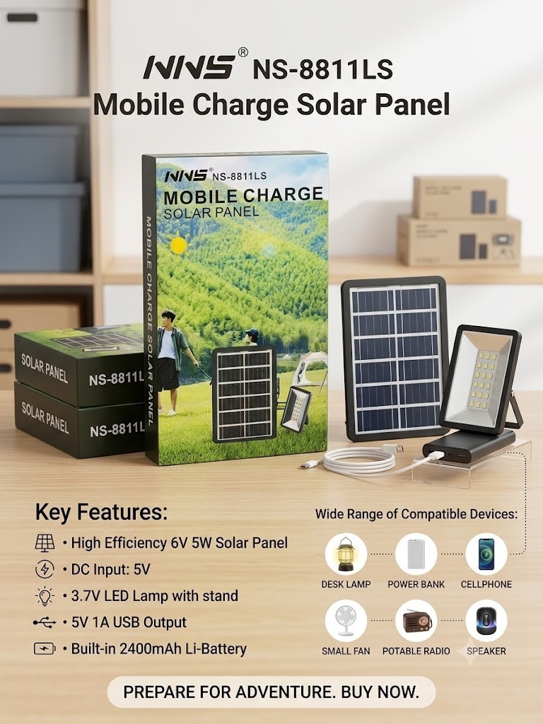 1-pack Portable Solar Panel Charger USB 5V 5W Outdoor Camping Power Bank
