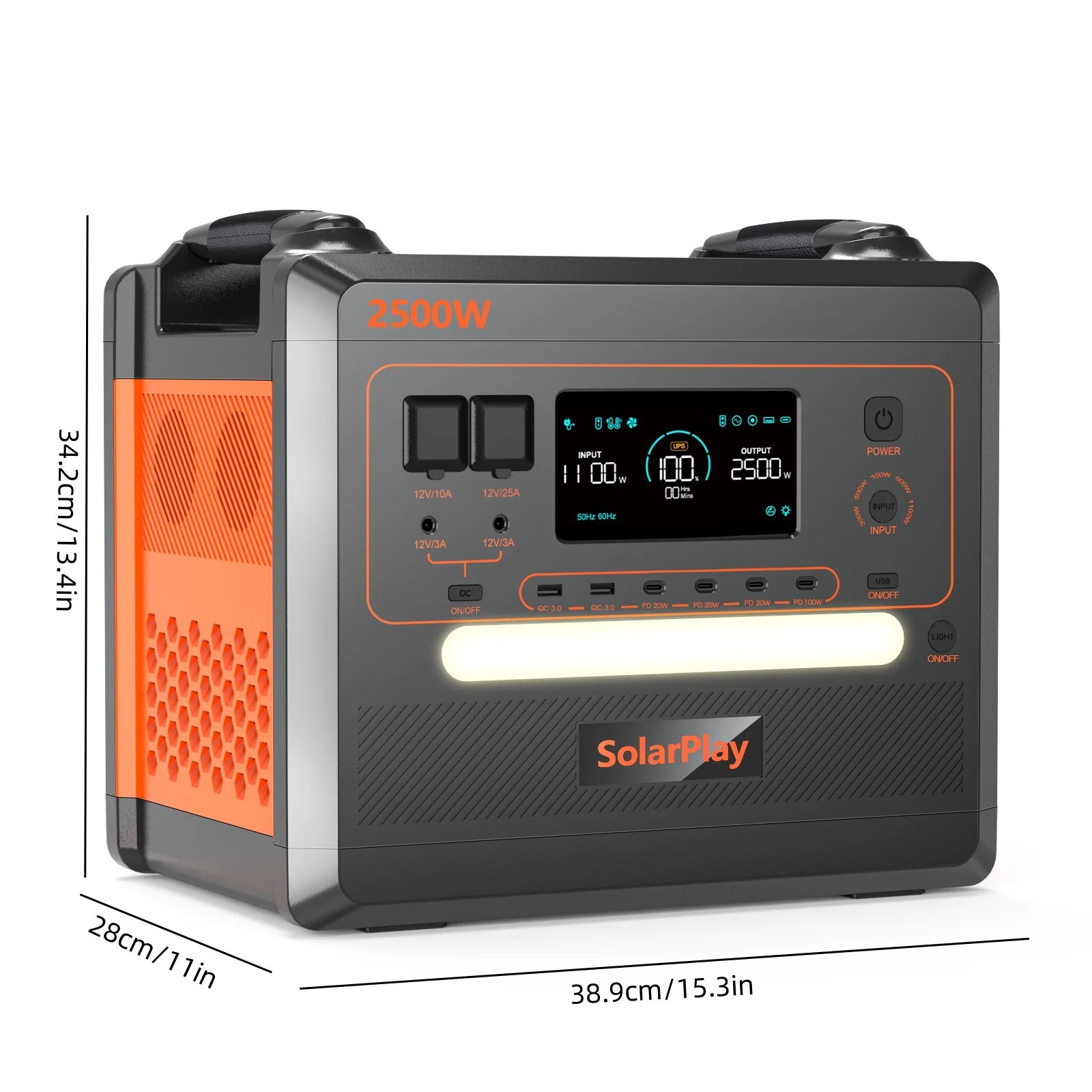 SolarPlay 2500W Power Station 2304Wh Solar Generator With 2Pcs 400W Solar Panel