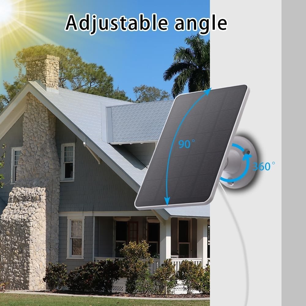 360° Adjustable Solar Charger for eufy Cameras – Easy Install, Waterproof Design