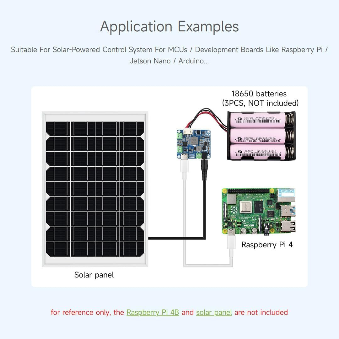 Solar Power Manager Module (D), Solar Charge Controller USB, Supports 6V~24V Sol