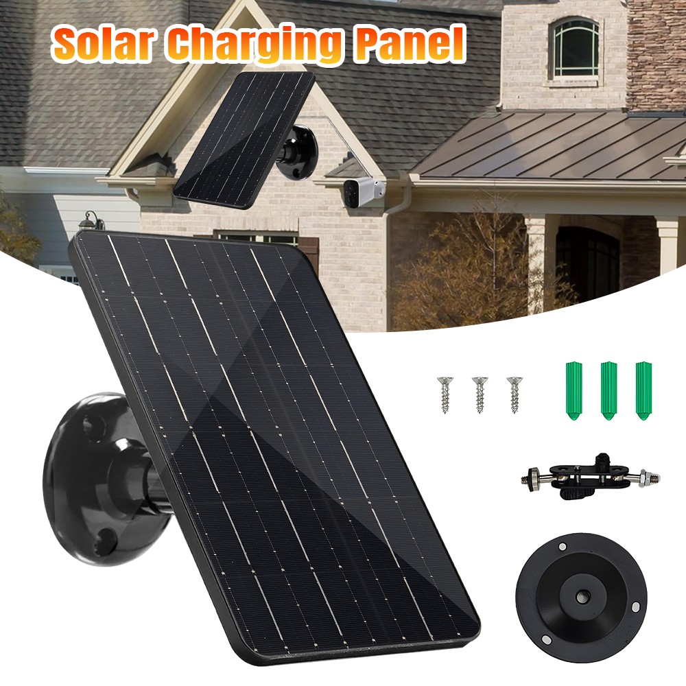 30W Solar Panel for Security Camera USB Type C Solar Cell Charger With Mount