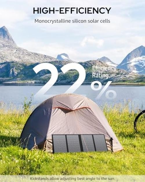 60W Portable Solar Panels, Foldable Solar Panel Charger for Portable Black 60W