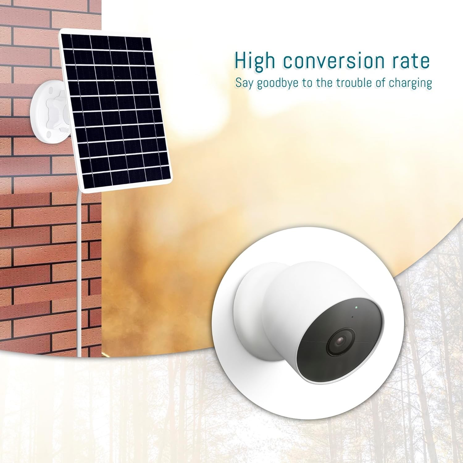 8W Solar Panel Compatible with Google Nest Camera Outdoor & Indoor (Battery V…