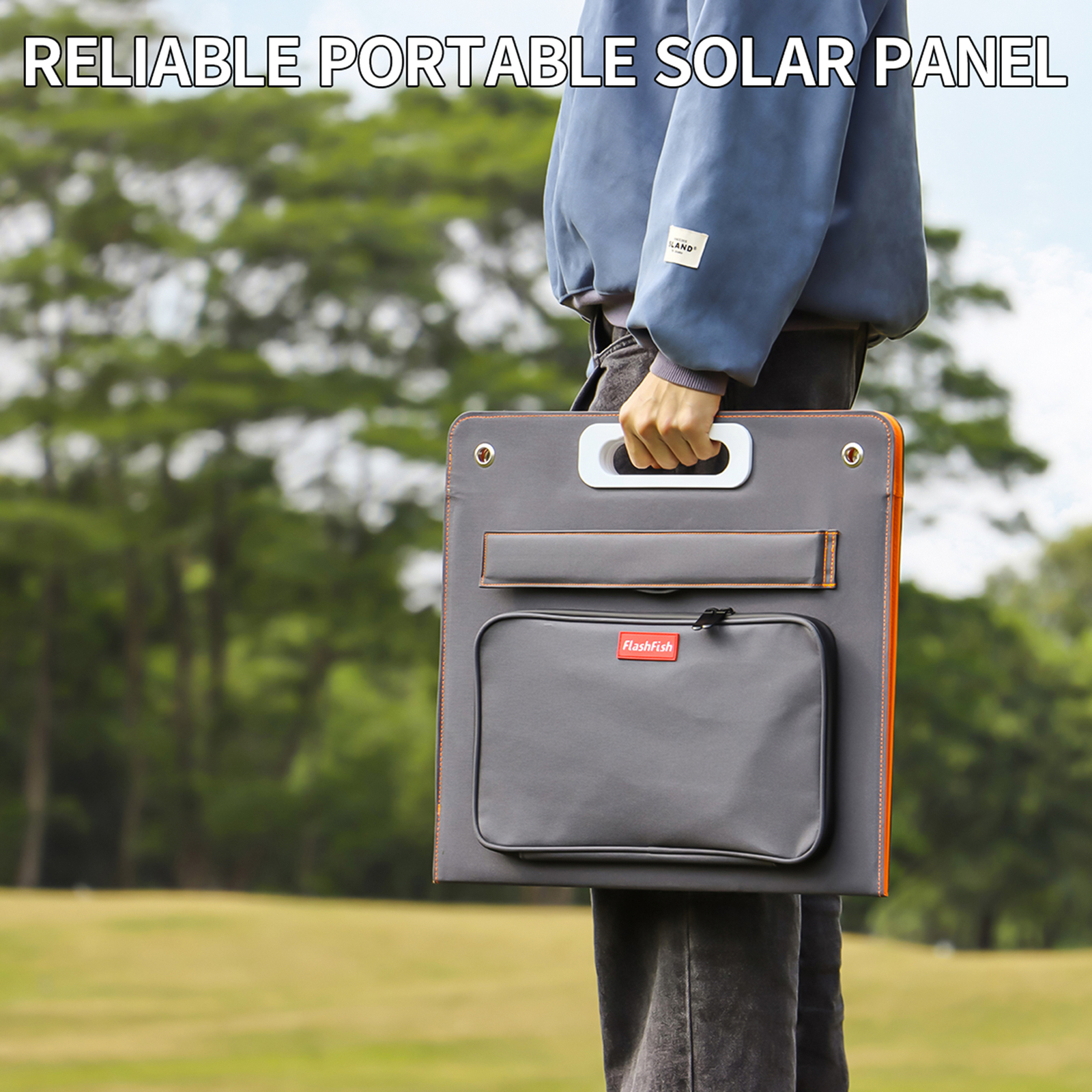 Flashfish 18V/100W Foldable Solar Panel Solar Charger Power Station Outdoor D6W7