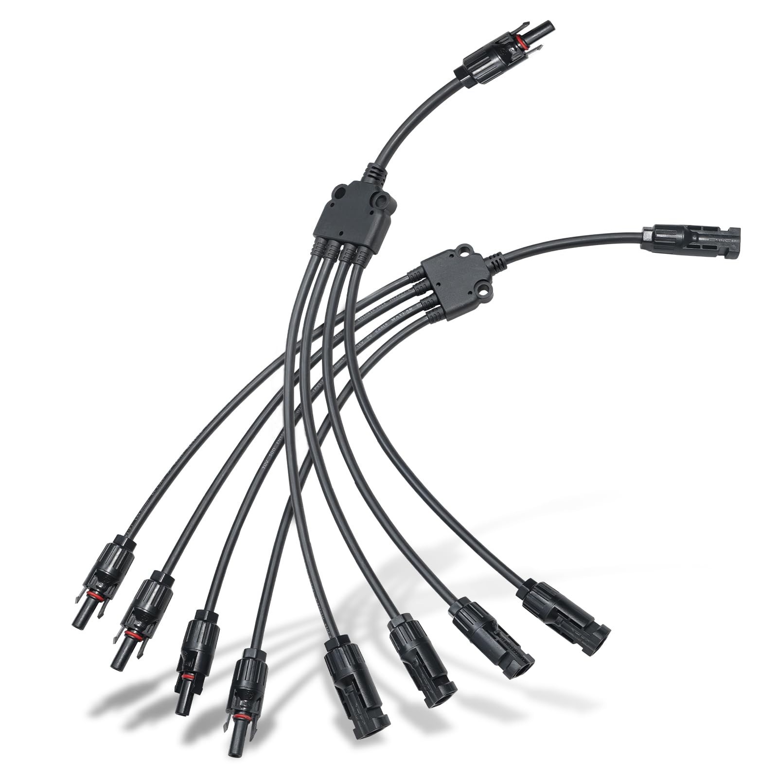 Solar Connectors Y Branch 1 to 4 Parallel PV Adapter Cable Kit for Solar Panels