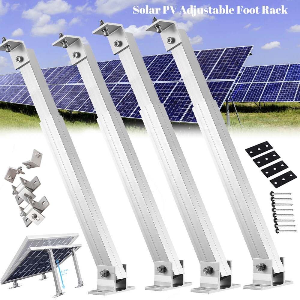 4 x Solar Panel Tilt Mount Brackets Kit Adjustable Aluminum Alloy Mounting Stand