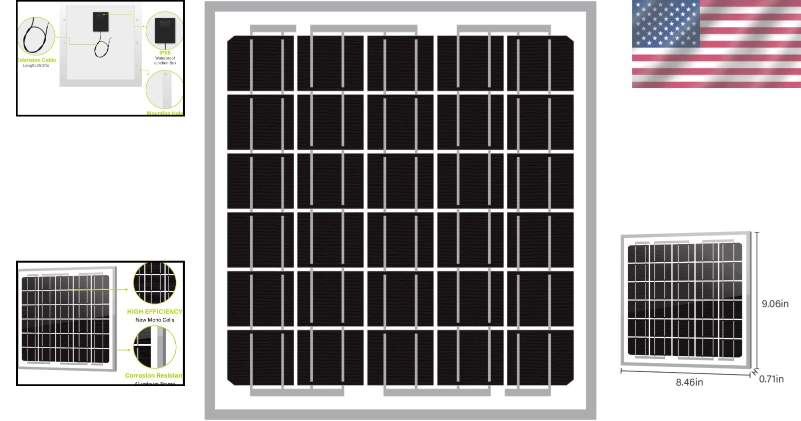 Weather-Resistant 5W Monocrystalline Solar Panel for Reliable Energy Solutions