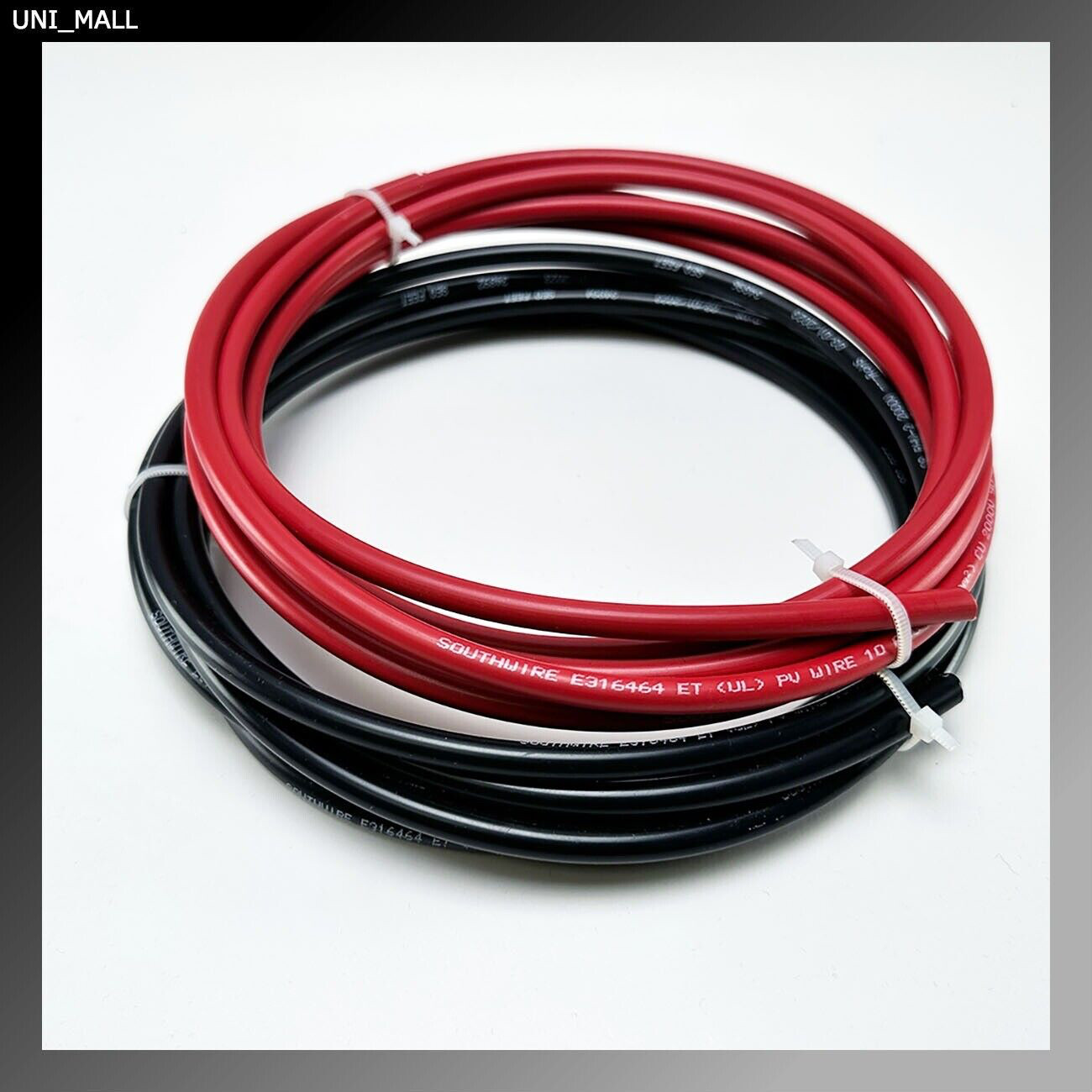 10′ RED & Black 10AWG Solar Panel Wires 2000V UL 4703 Pure Copper Made in USA