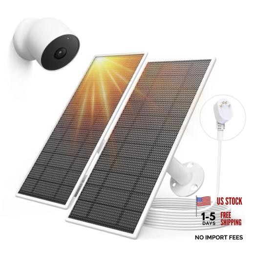 Solar Panel for Google Nest Camera, 5W Solar Power Charger for Nest 2 Pack
