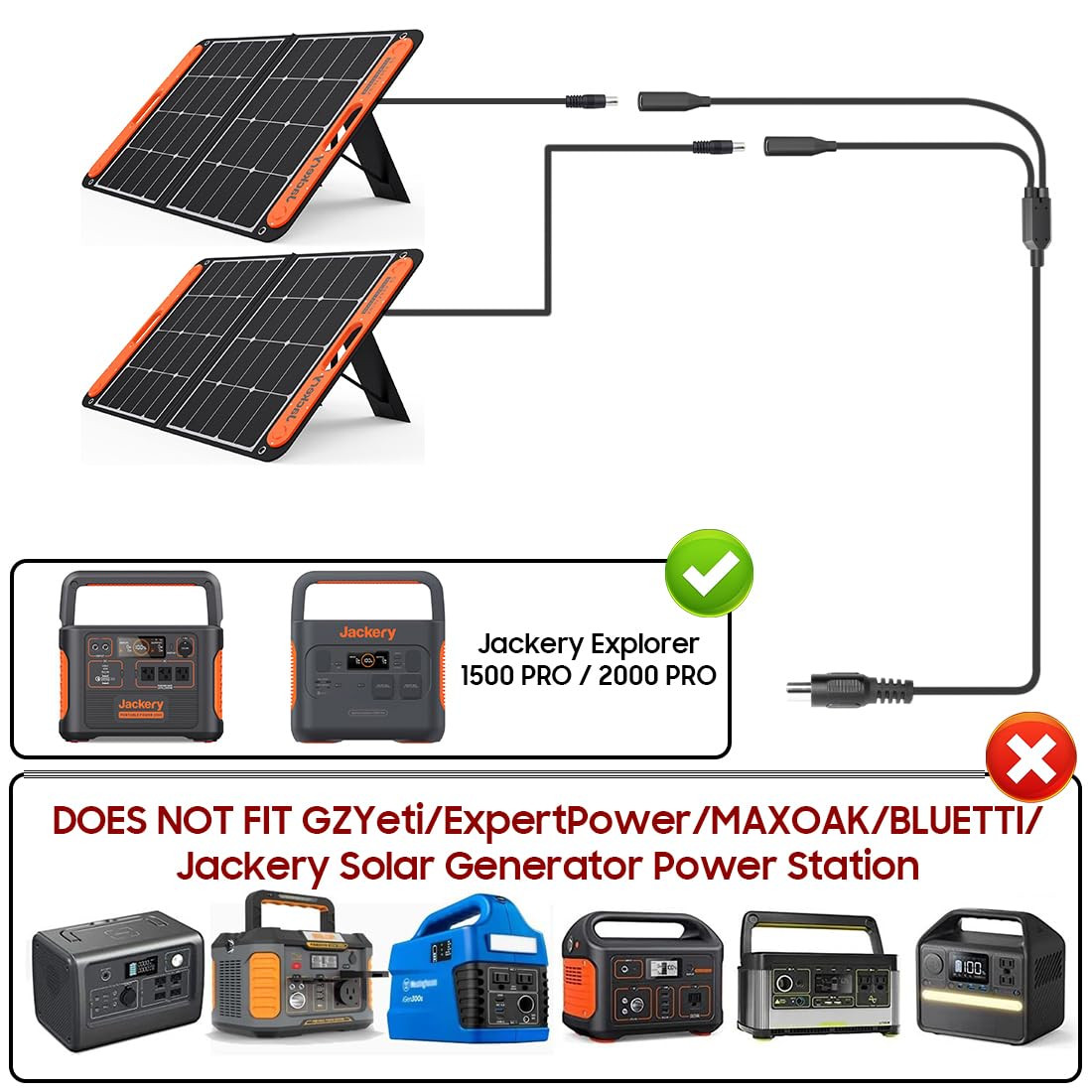 DC8020 Male to DC 8MM/DC7909 Female Compatible with Jackery Explorer 1500 2000 P