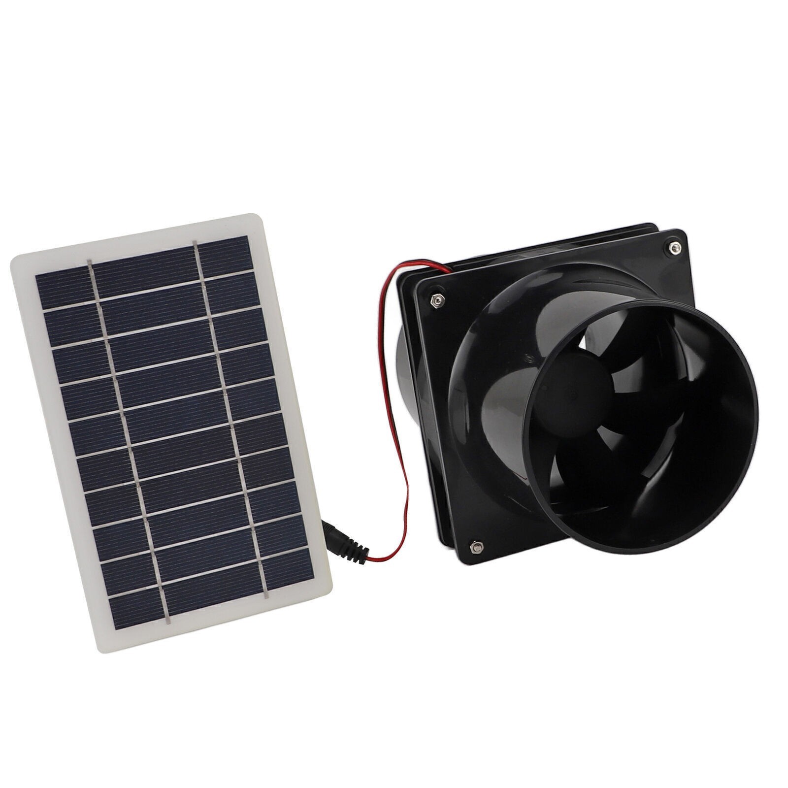 10W 12V Solar Powered Exhaust Fan for Round Pipe ABS Solar Panel Ventilation Fan