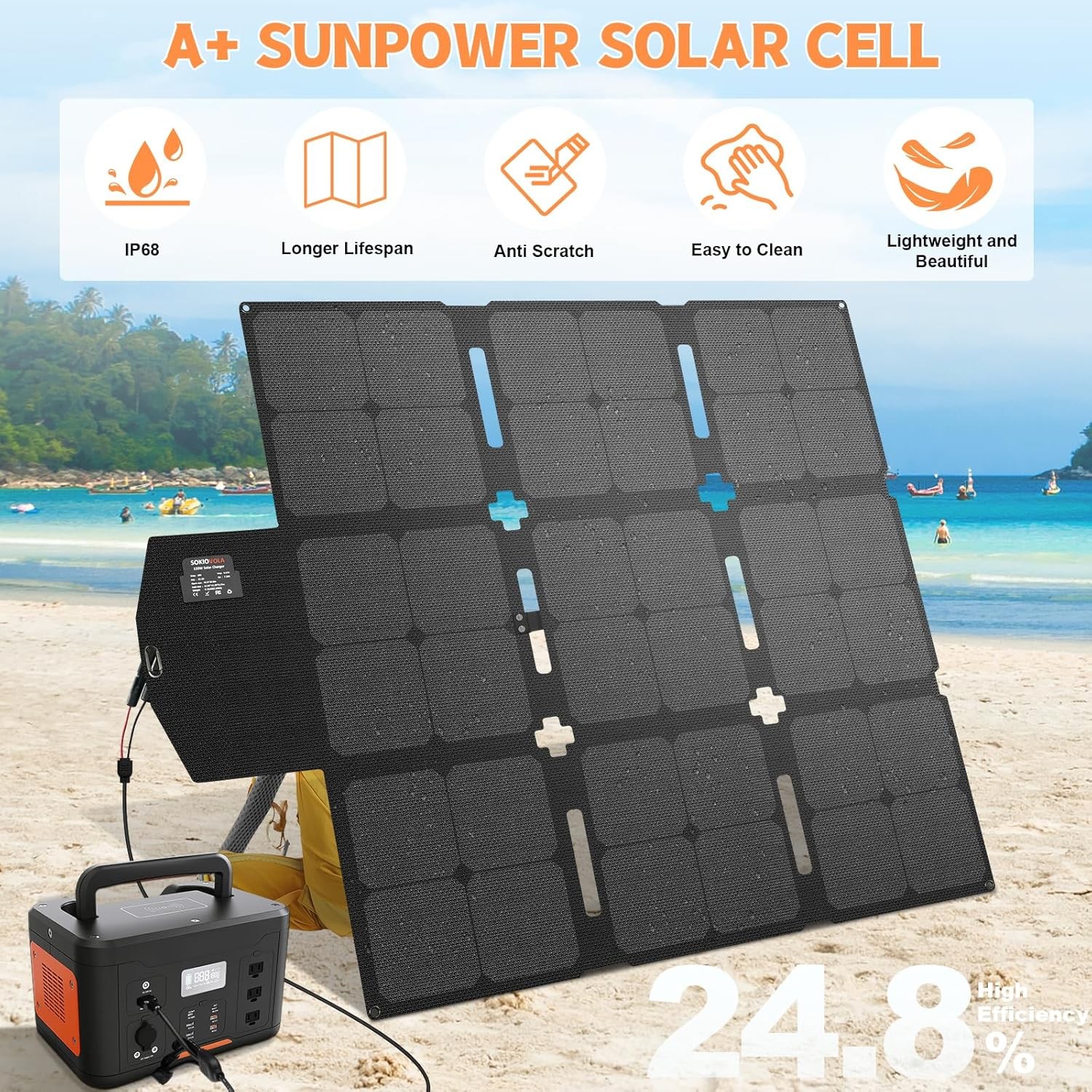 120W Solar Panel with MC-4 Connector Solar Panel for Power Station