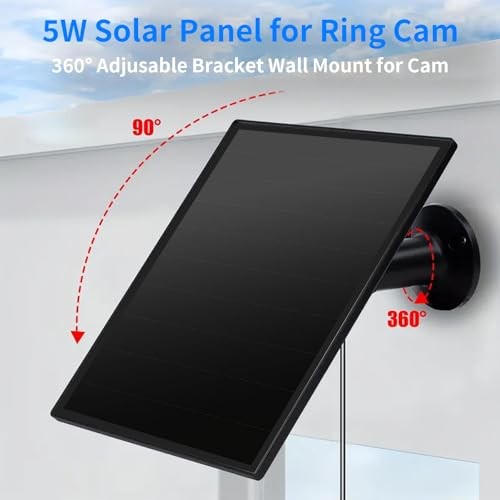 Ring Camera Solar Panel, 5W Solar Charger Compatible with Rings White-1Pack