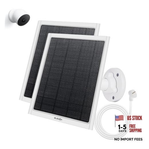 8W Solar Panel for Google Nest Camera Outdoor&Indoor Battery Version White