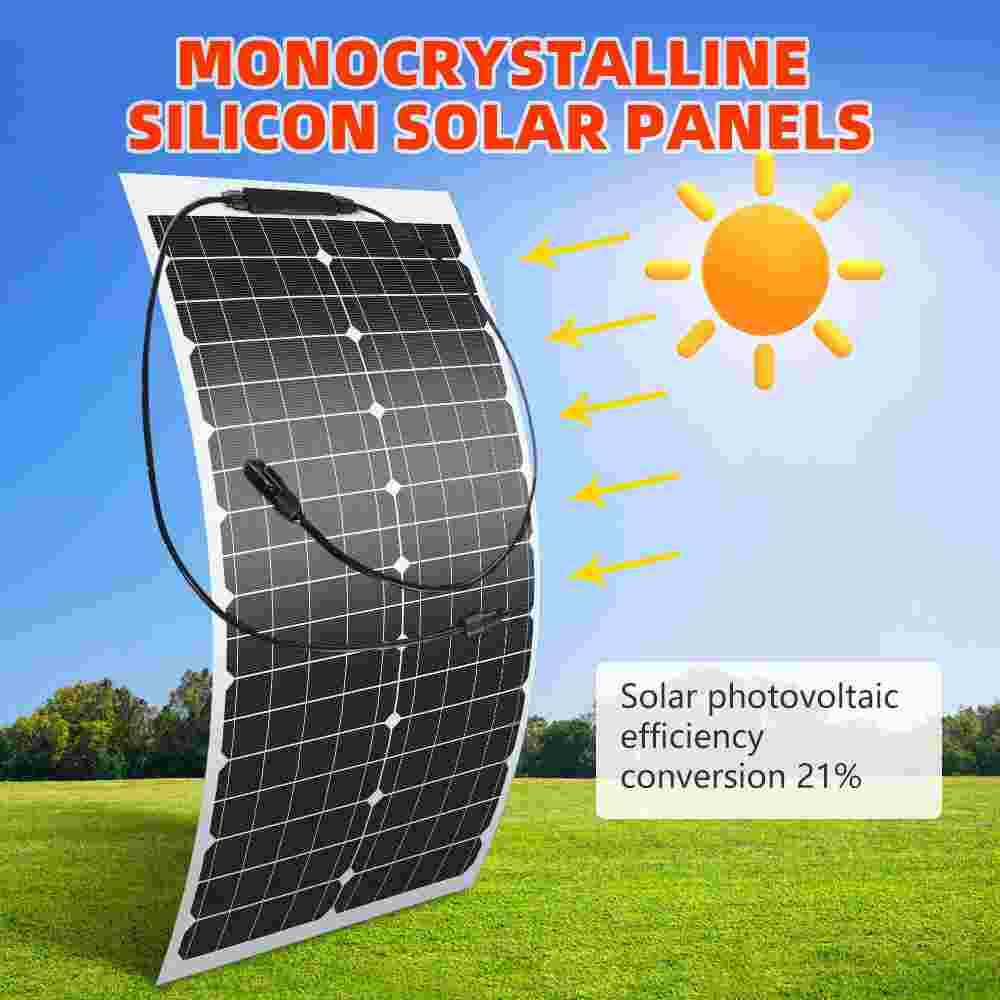 150w 300w 600w Mono Semi-flexible Solar Panel Kit for RV/Car battery/Home/Boat