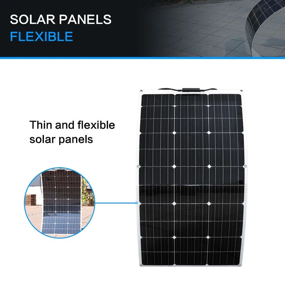 350W 18V Flexible Solar Panel Module Battery Charger Car Outdoor RV Marine