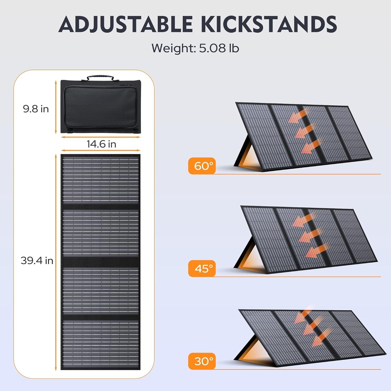 Portable 60W Solar Charger with 18V DC for Solar Generators & Travel Adventurers