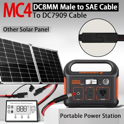 6FT 1.8M SAE to DC8mm Male Adapter for Jackery Solar SAE to DC 8mm Male 6ft