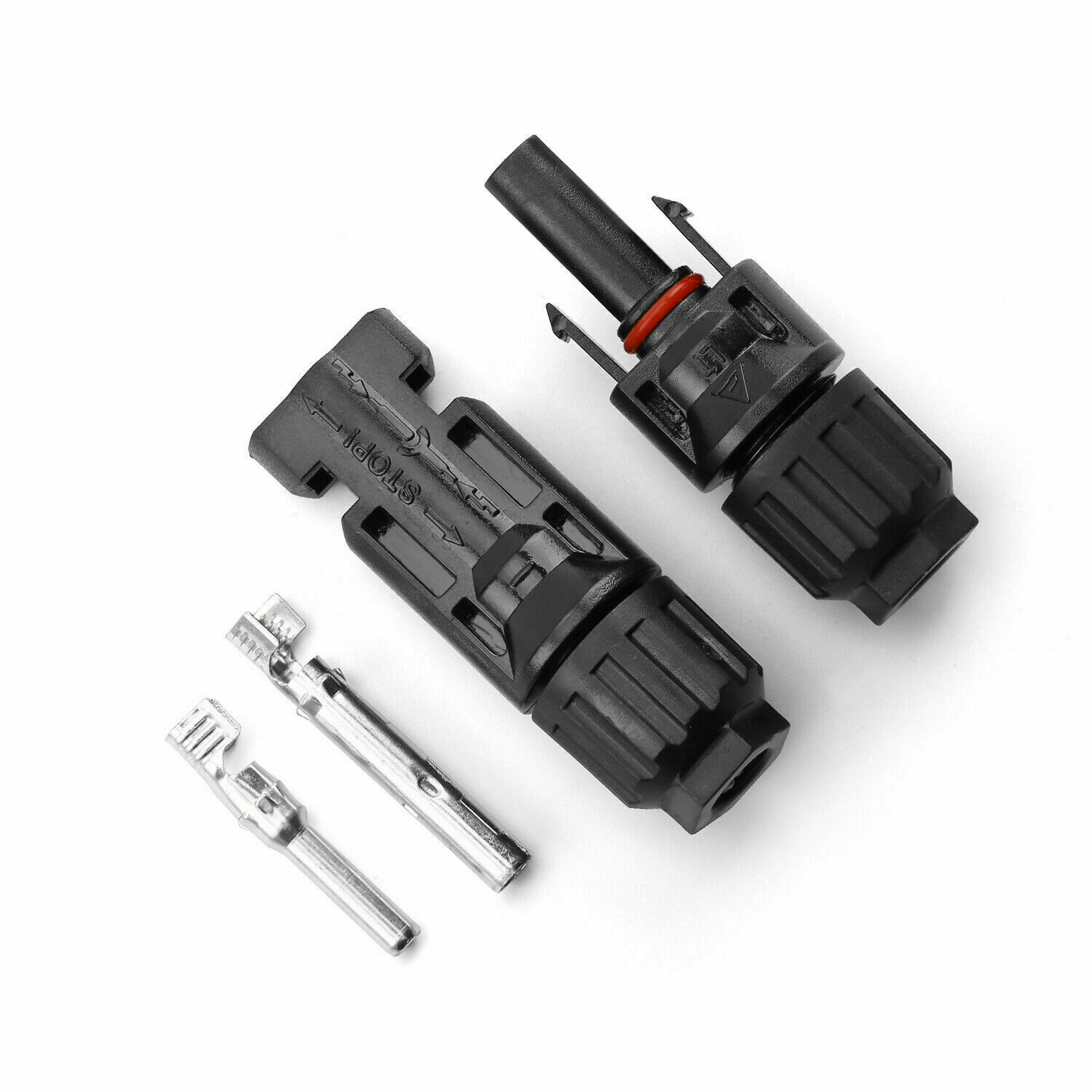 10 Pairs of Solar Panel Cable Connectors Set with M/F Waterproof Adapters