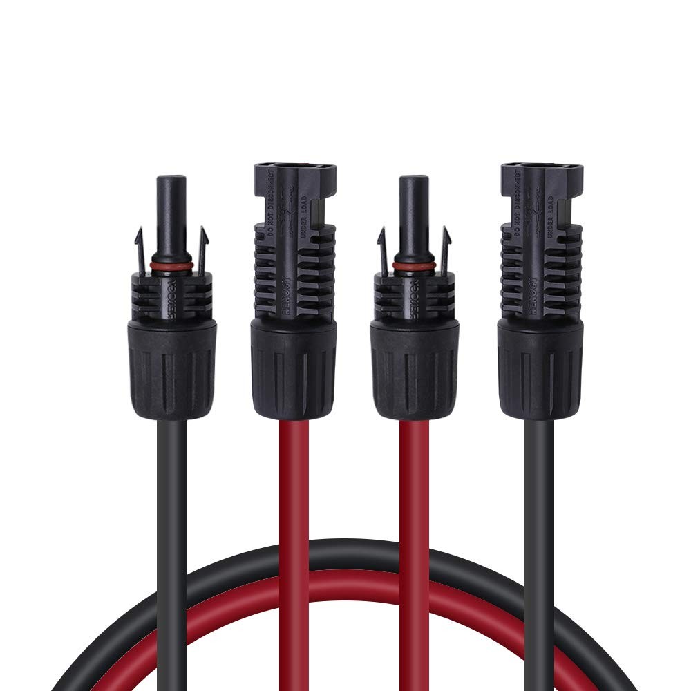 Renogy 5FT 12AWG Extension Cable with Male and Female Solar Panel Connectors, 5F