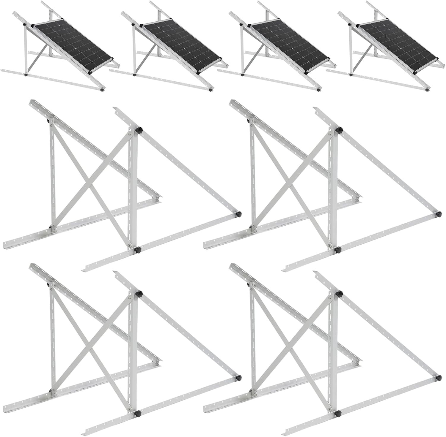 45 Inch 4 Sets Solar Panel Mounting Brackets Kit 0-90 Adjustable Solar Panel Til