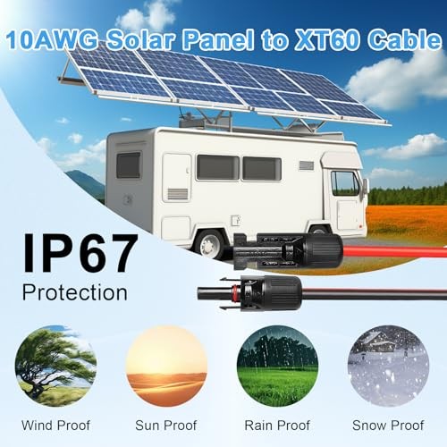 Solar to XT60 Cable 10AWG Adapter Cable for 6FT Solar